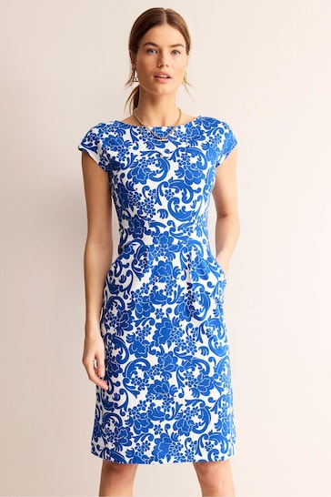 Boden Blue Floral Florrie Jersey Dress