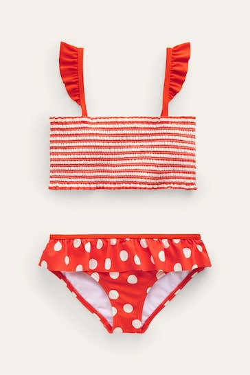 Boden Red Smocking Pretty Bikini