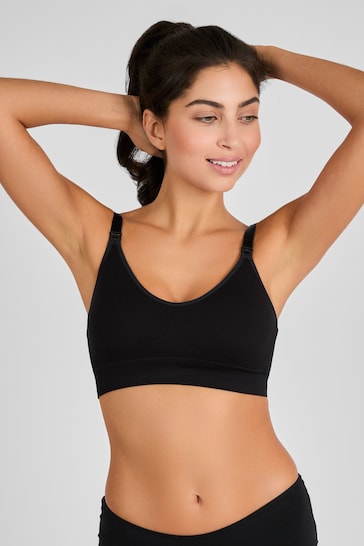 JoJo Maman Bébé Black Emma-Jane Padded Seamless Maternity & Nursing Bra