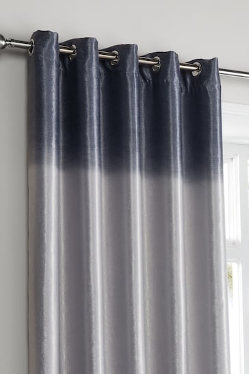 Fusion Grey Ombre Strata Dim Out Pair of Eyelet Curtains
