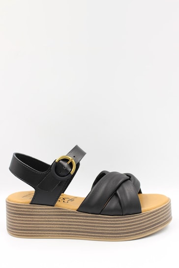 Blowfish Malibu Women's Linder-B Cross Flatform Black Sandals