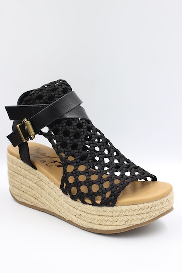 Blowfish Malibu Women's Lorrah Espadrille Wedge Black Sandals