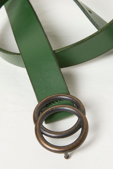 FatFace Green Jean Double Circle Belt