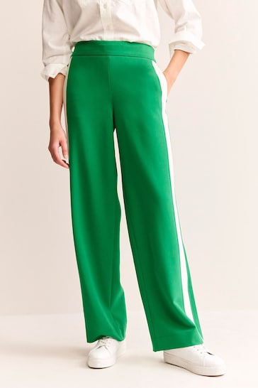 Boden Green Pull On Side Stripe Trousers