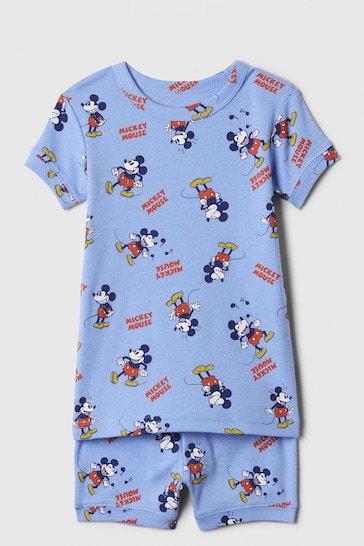 Gap Blue Disney Mickey Mouse Short Sleeve Pyjama Set (6mths-5yrs)