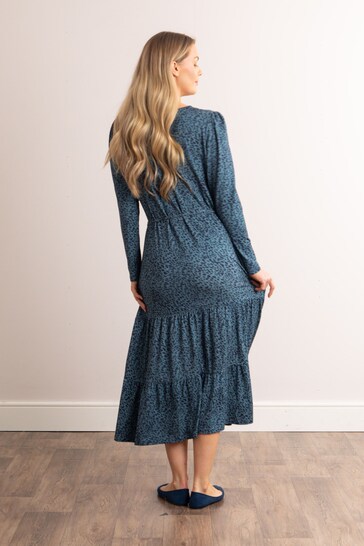 Lakeland Leather Blue Moira Spot Print Jersey Midaxi Dress
