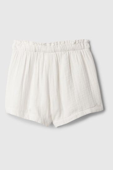 Gap White Crinkle Cotton Pull On Shorts (12mths-5yrs)