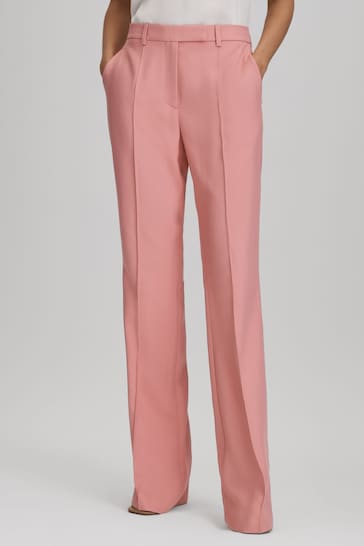 Reiss Pink Millie Flared Suit Trousers
