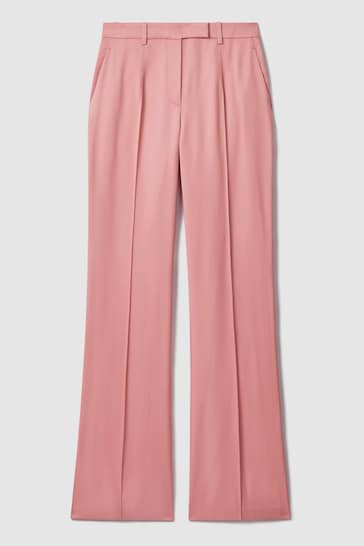 Reiss Pink Millie Flared Suit Trousers