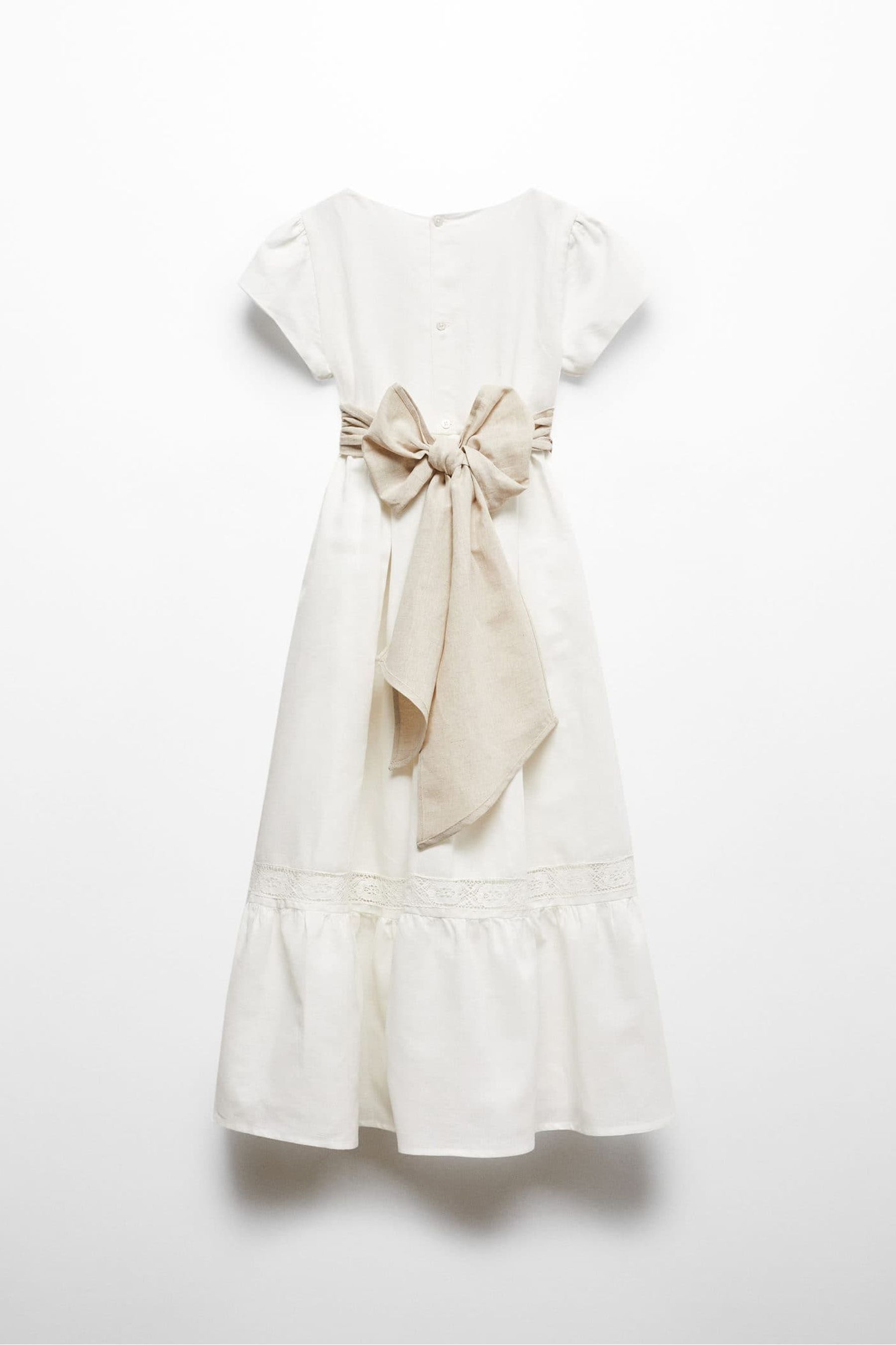 Mango ruffled store linen dress