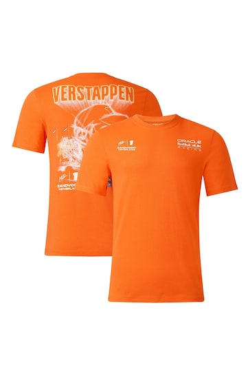Fanatics Oracle Red Bull Racing Max Verstappen Zandvoort Special Edition Orange T-Shirt