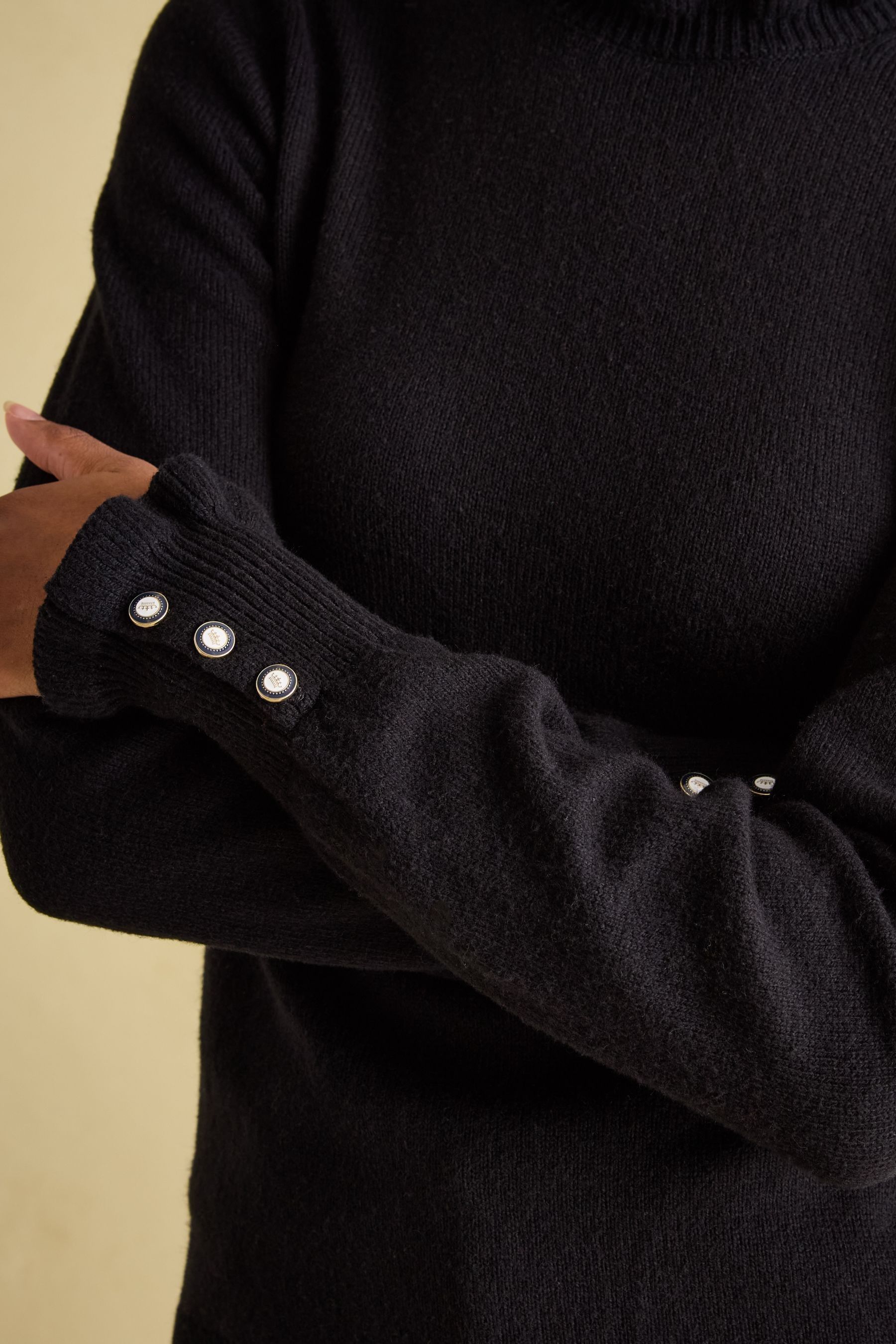 Black frill neck jumper cheap