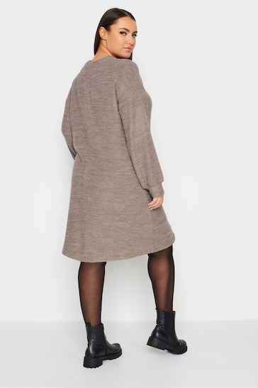 Yours Curve Brown Soft Touch Jumper Dress