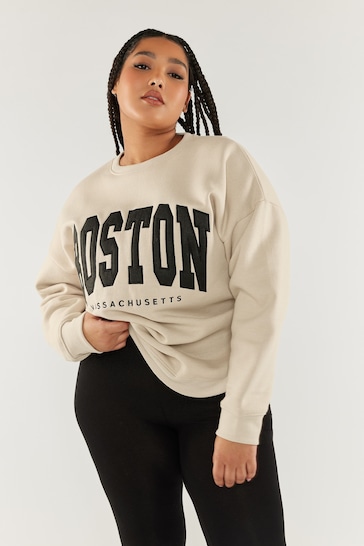 Yours Curve Natural Graphic Sweatshirt