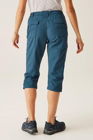 Regatta Blue Chaska Capri Trousers with 40+ UPF Sun Protection