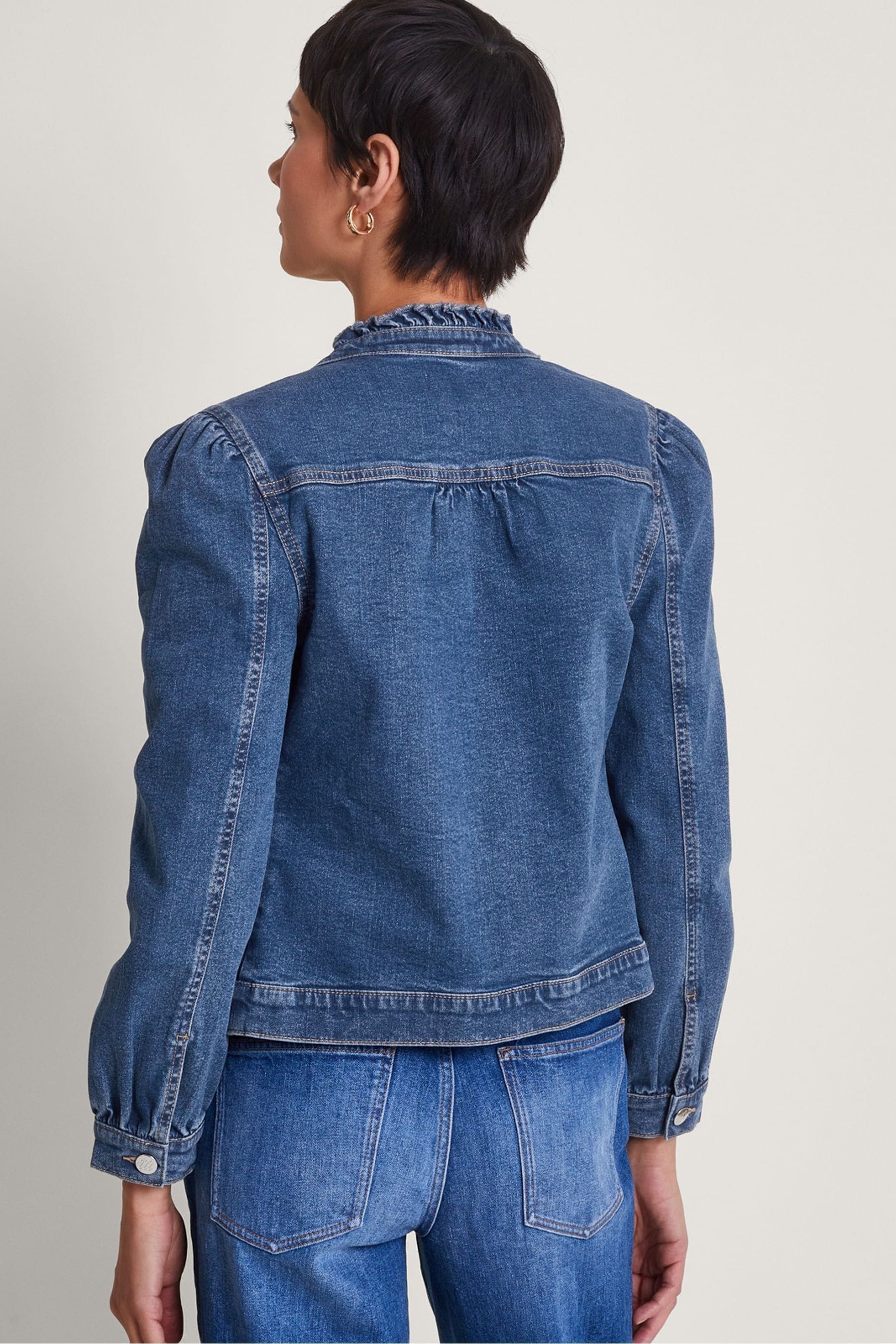 Buy Monsoon Blue Louisa Frill Denim Jacket from the Next UK online