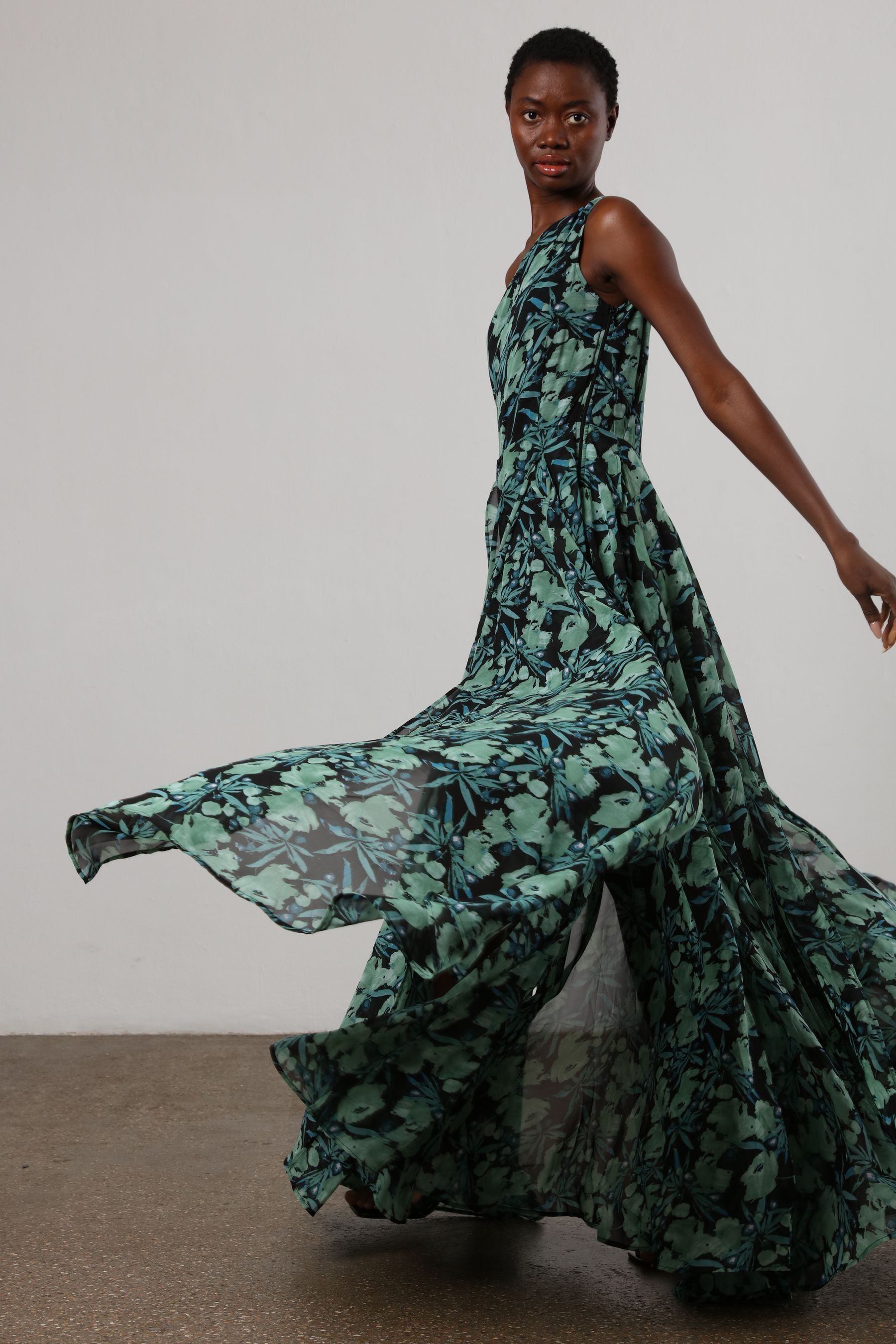 Buy Religion Green One Shoulder Maxi Dress With Full Skirt from the Next UK online shop