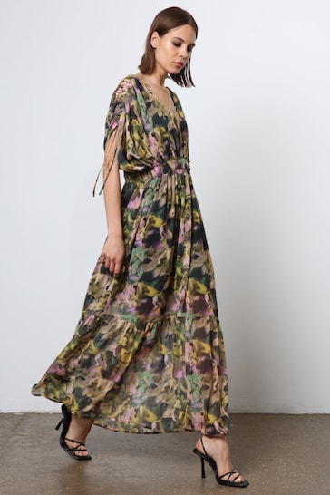 Religion Natural Maxi Dress With Tiered Skirt in Beautiful Prints