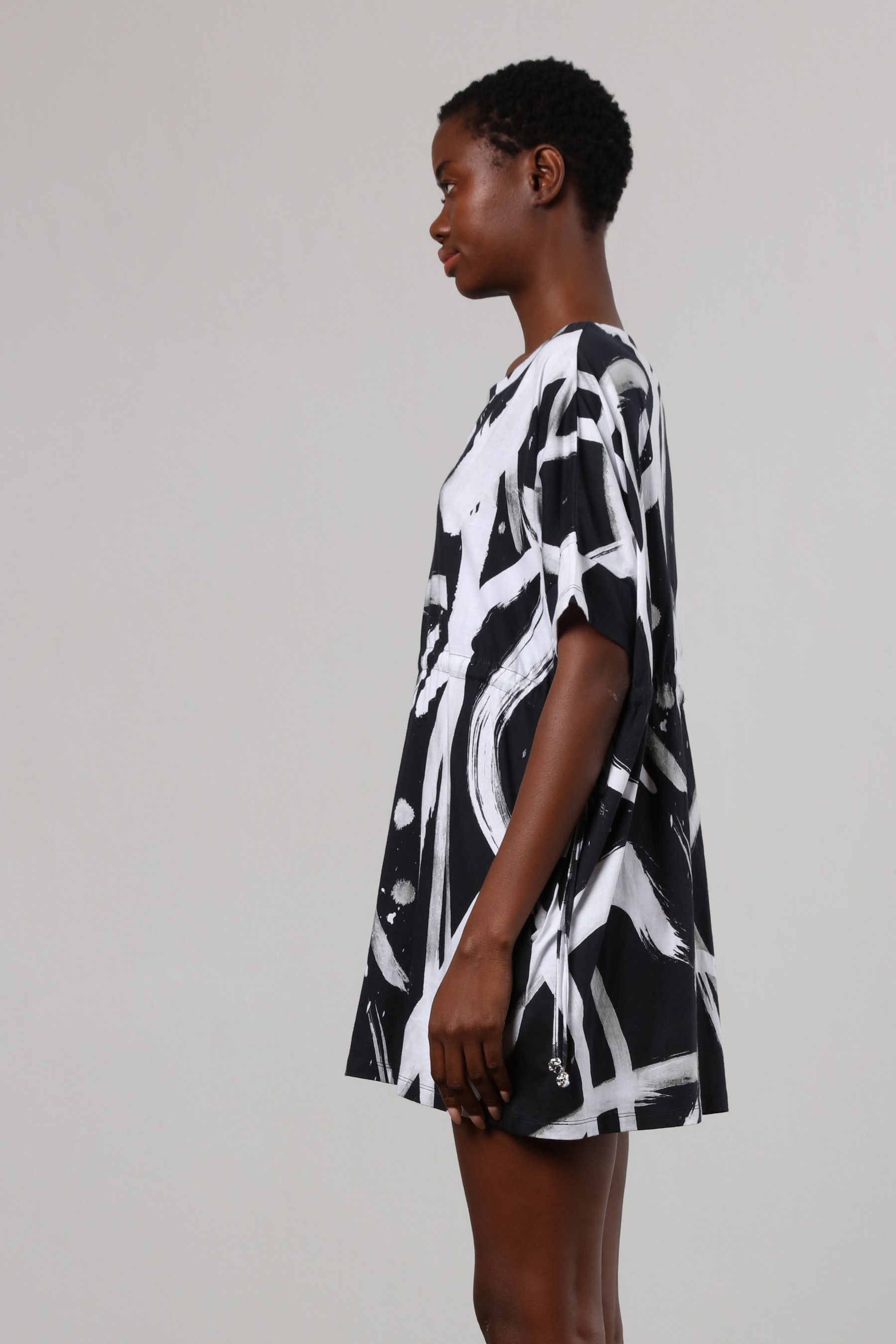 Black jersey tunic dress best sale