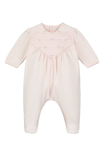 Emile et Rose Pink All In One with V-shape pintucked yoke