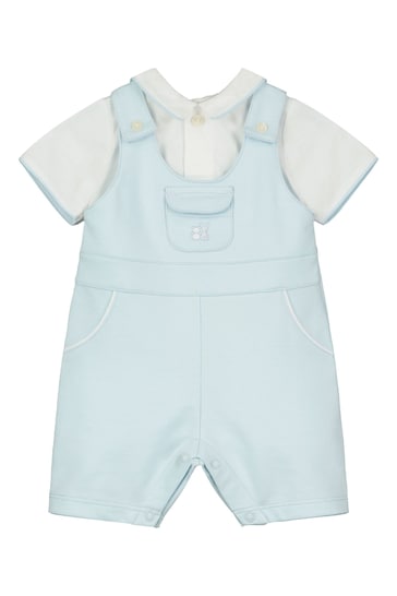 Emile et Rose Blue Bibshort 2-in-1 with Piping and Yoke Pocket