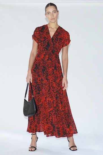 Religion Red Delight Wrap Dress With Full Skirt in Beautiful Prints