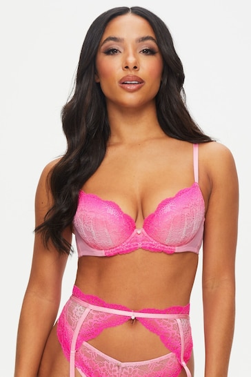 Ann Summers Pink Ombre Sexy Lace Planet Padded Plunge Bra