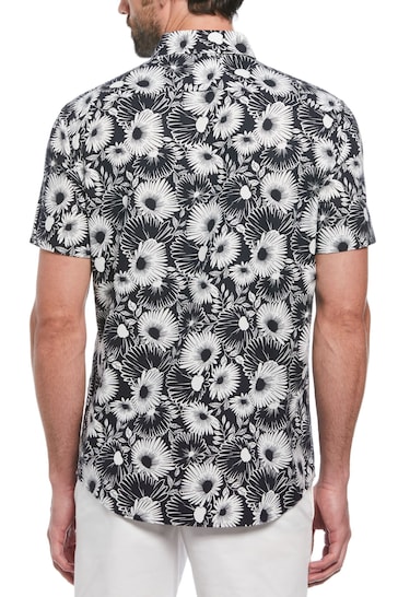 Original Penguin All-Over Floral Print Cotton Blend Short Sleeve Shirt