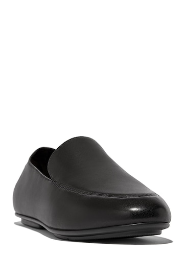 FitFlop Allegro Crush-back Leather Black Loafers