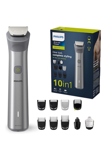 Philips Series 5000, 10-in-1 Multi Grooming Trimmer for Face, Head, and Body - MG5920/15