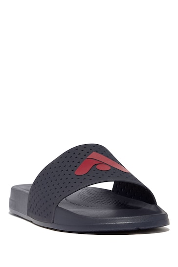 FitFlop Mens Blue Iqushion Arrow Pool Slides