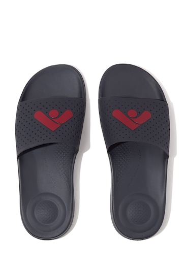 FitFlop Mens Blue Iqushion Arrow Pool Slides