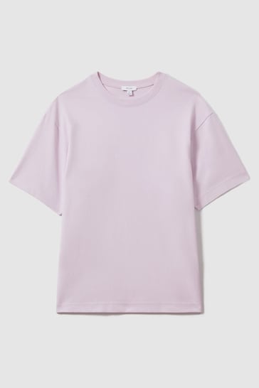 Reiss Light Lilac Tate Oversized Garment Dye T-Shirt