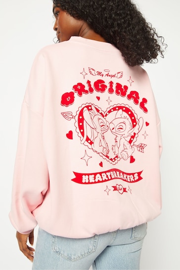 Skinnydip Pink Disney Stitch & Angel Original Heartbreakers Sweatshirt