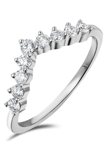 The Diamond Store White 0.30ct 9K Lab Diamond Wishbone Ring