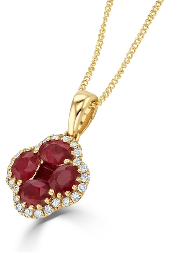 The Diamond Store Red Alegria 1.34ct Ruby And Diamond Necklace