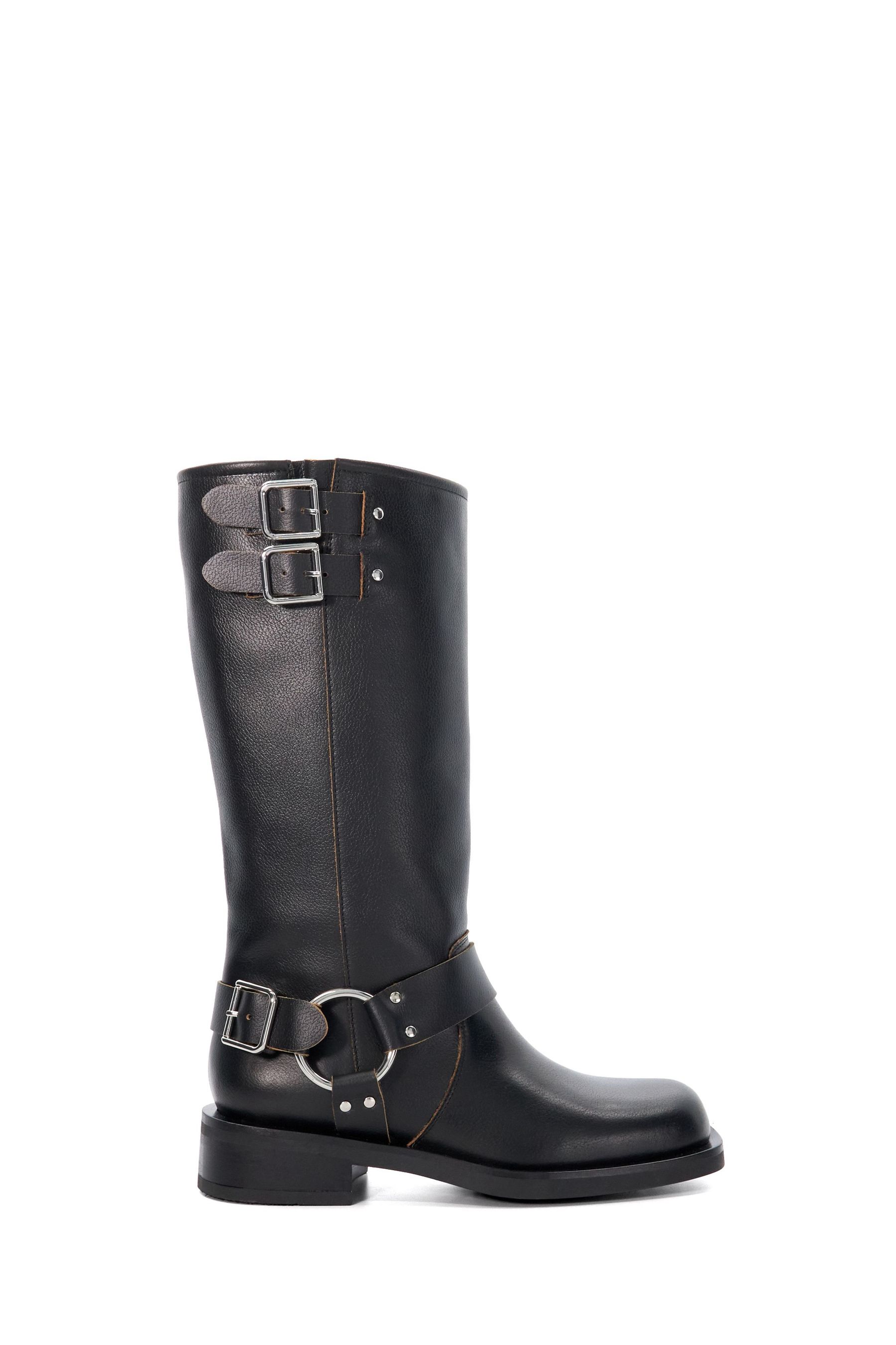 Buy Dune London Black Totoe High Leg Square Toe Biker Boots from the Next UK online shop