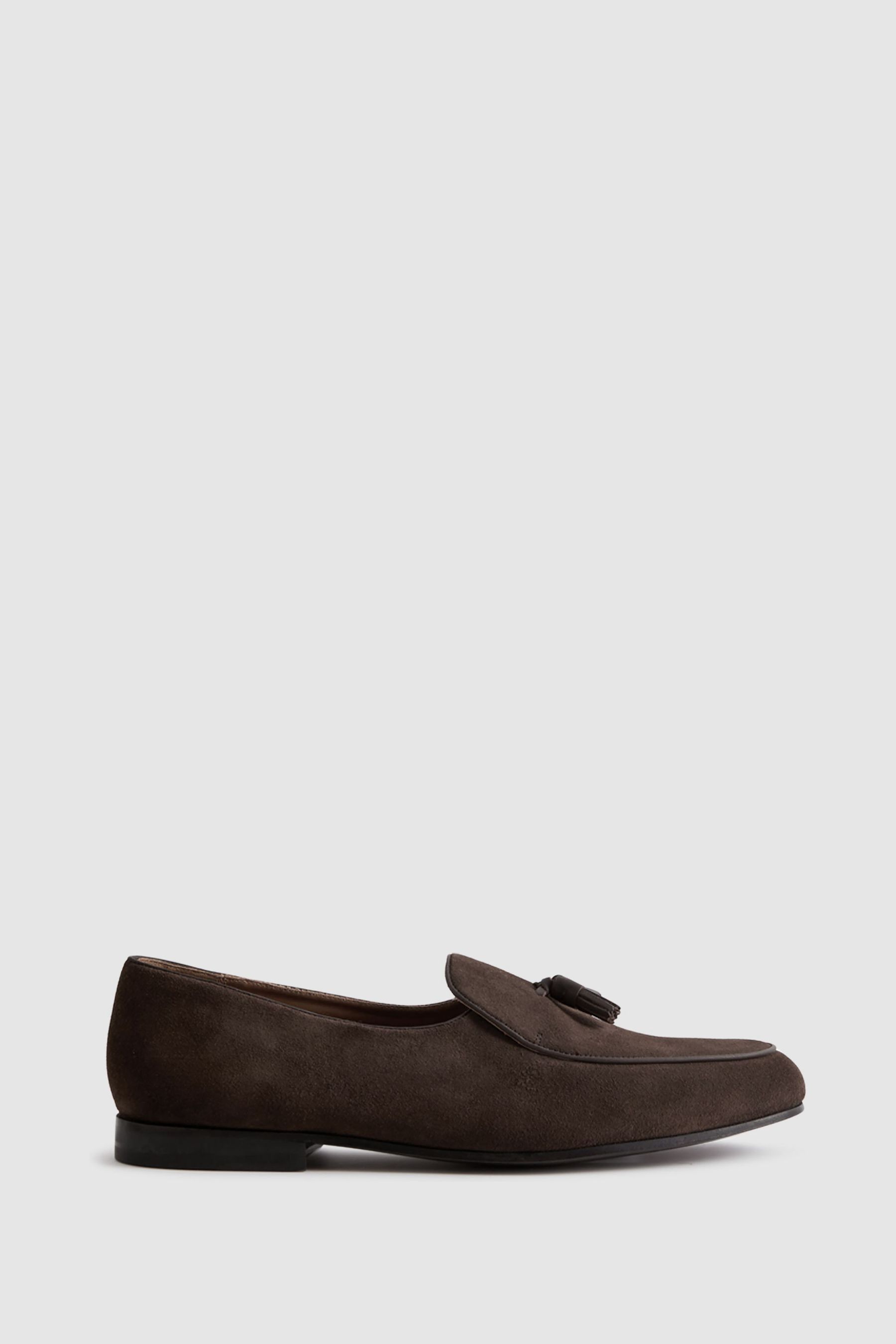 Buy Reiss Dark Brown Harry Suede Slip On Belgian Loafers from the Next UK online shop
