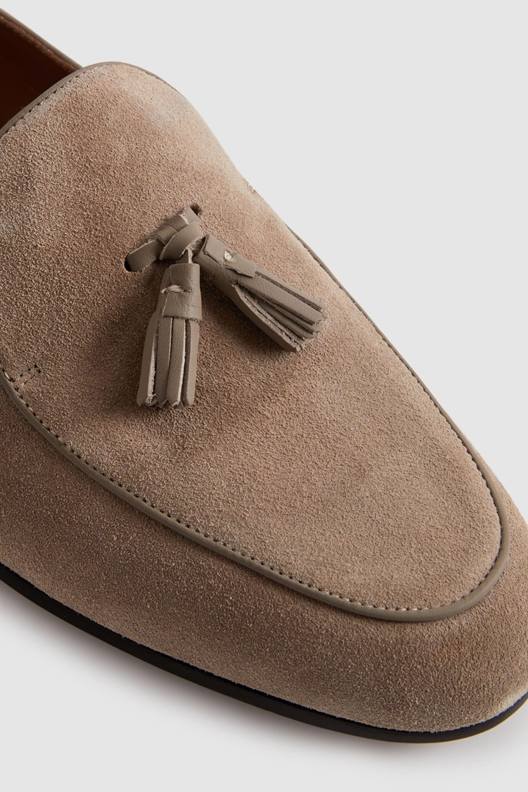 Buy Reiss Taupe Harry Suede Slip On Belgian Loafers from the Next UK online shop