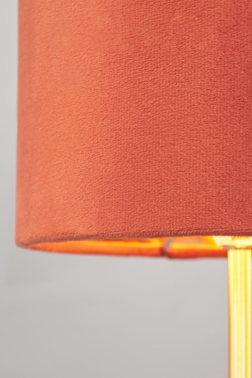 BHS Burnt Orange Velvet Table Lamp