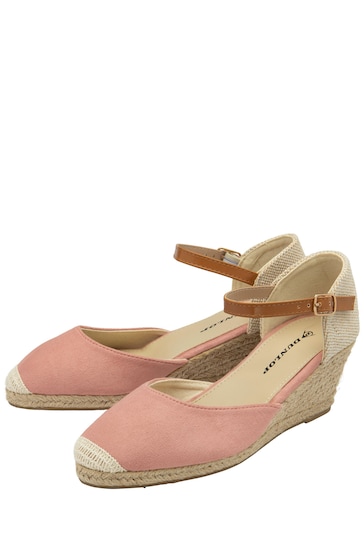 Dunlop Pink Ladies Wedge Espadrille Shoes
