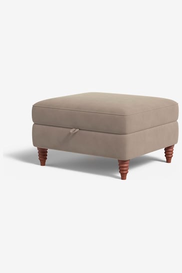 MADE.COM Matt Velvet Taupe Grey Orson Footstool