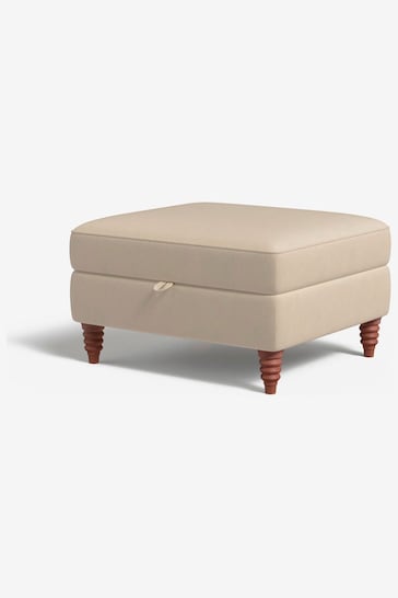 MADE.COM Cotton Weave Oatmeal Orson Footstool