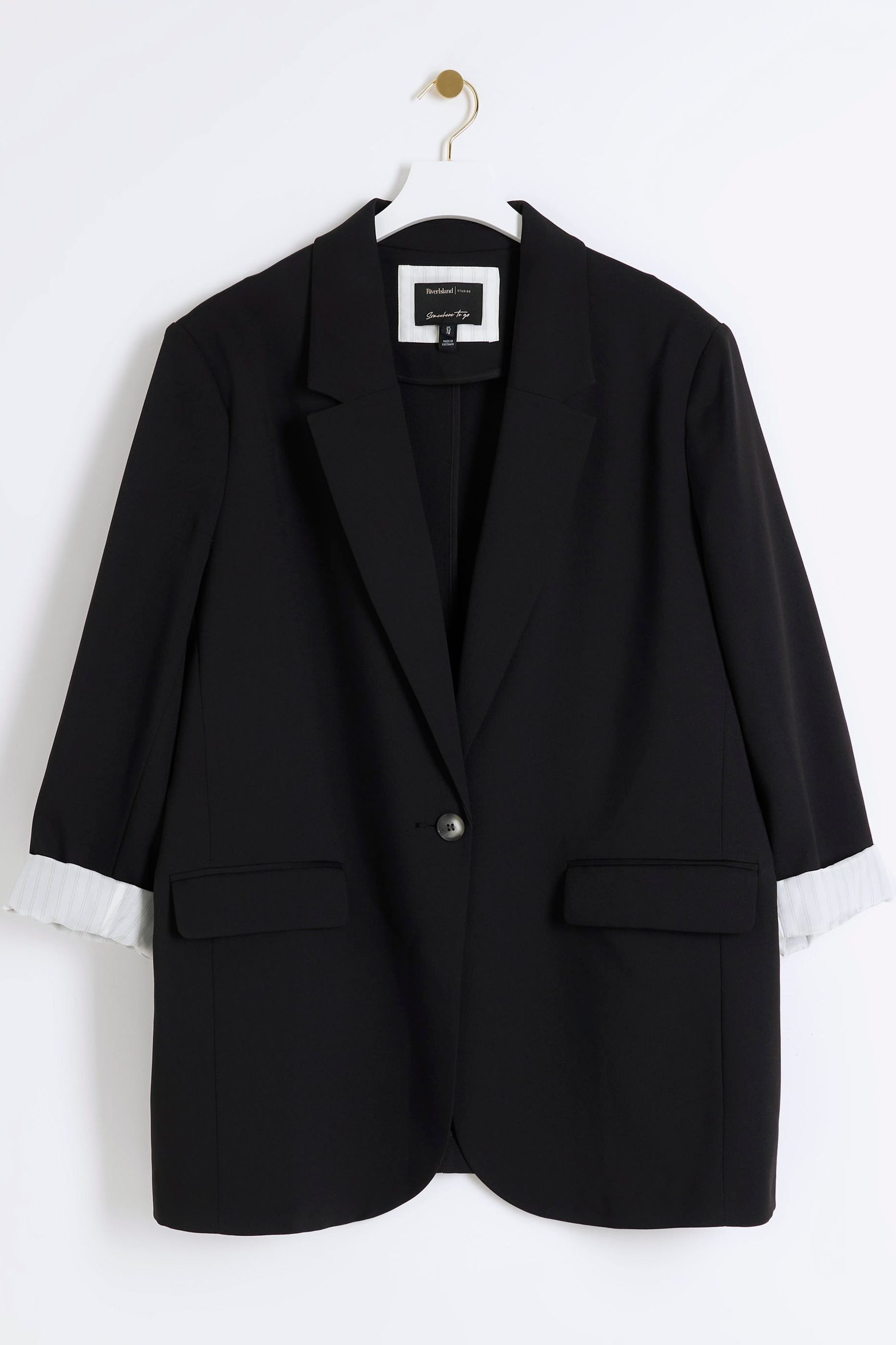 River island black and white blazer clearance