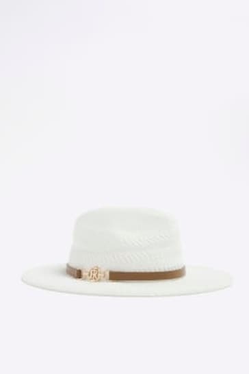 River Island White Thermo Fedora Hat