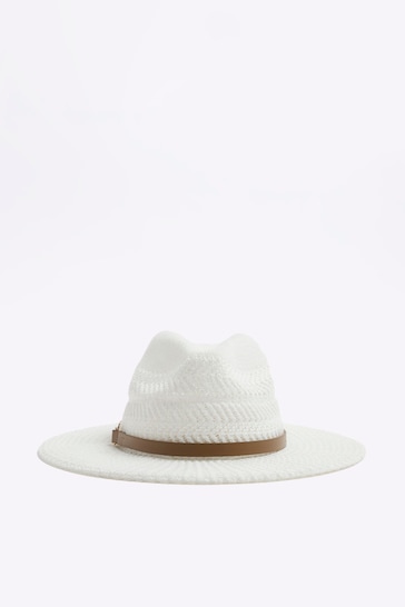 River Island White Thermo Fedora Hat