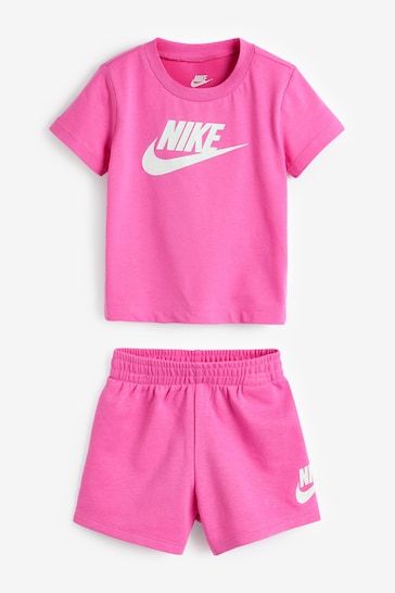 Nike Pink Infant Club T-Shirt and Shorts Set