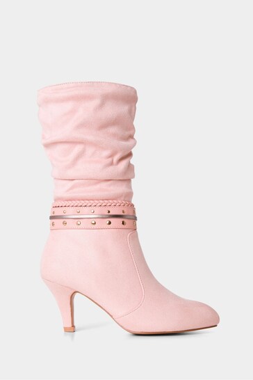 Joe Browns Pink Studded Slouchy Calf Boots
