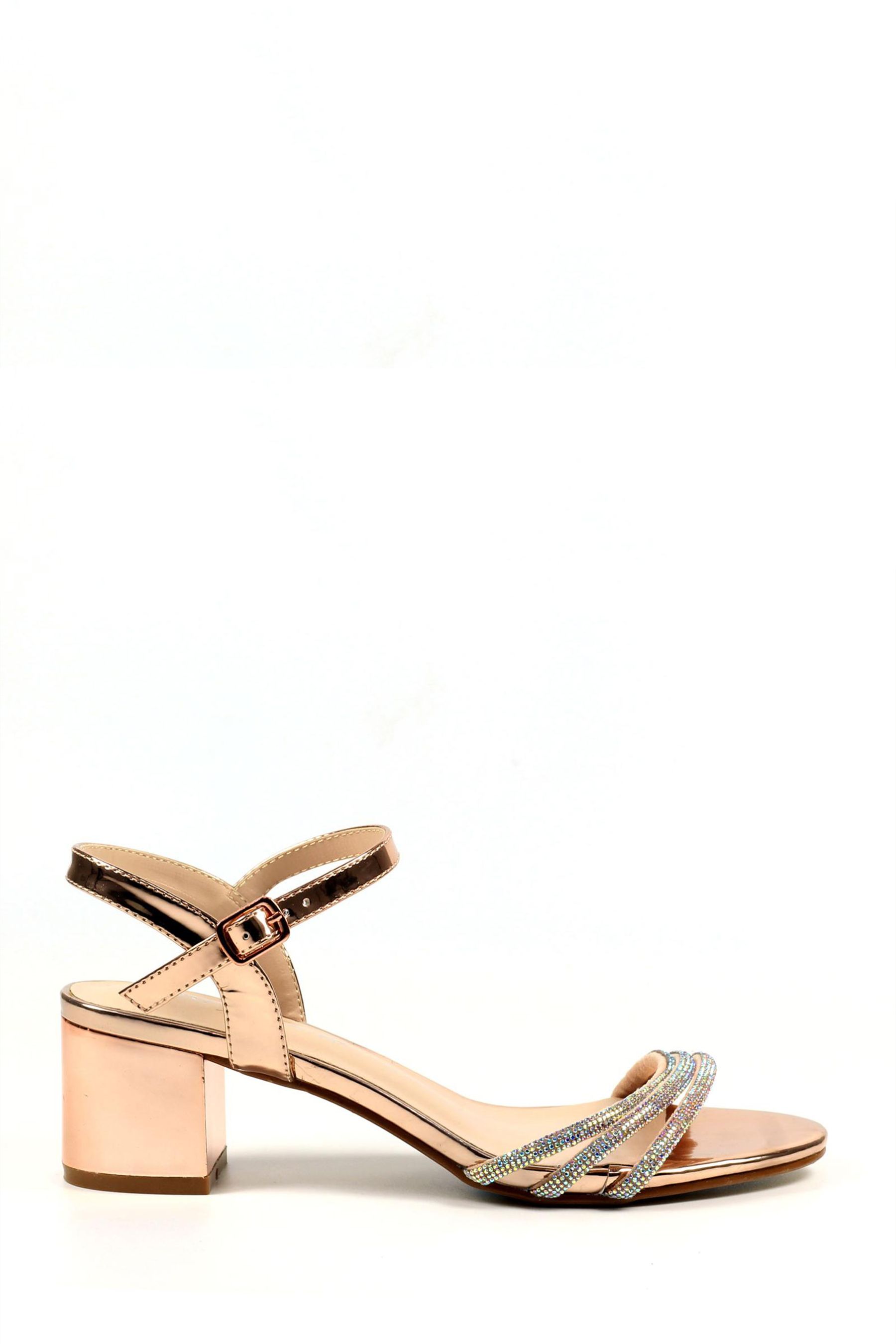 Quiz rose gold metallic sandals online
