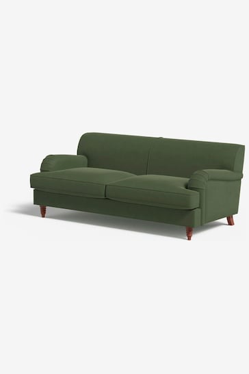 MADE.COM Matt Velvet Grass Green Orson 3 Seater Sofa